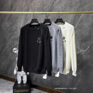 Chrome Hearts2025 Fall New Cross Metal➕Ripped Pullover Sweater for Men and Women