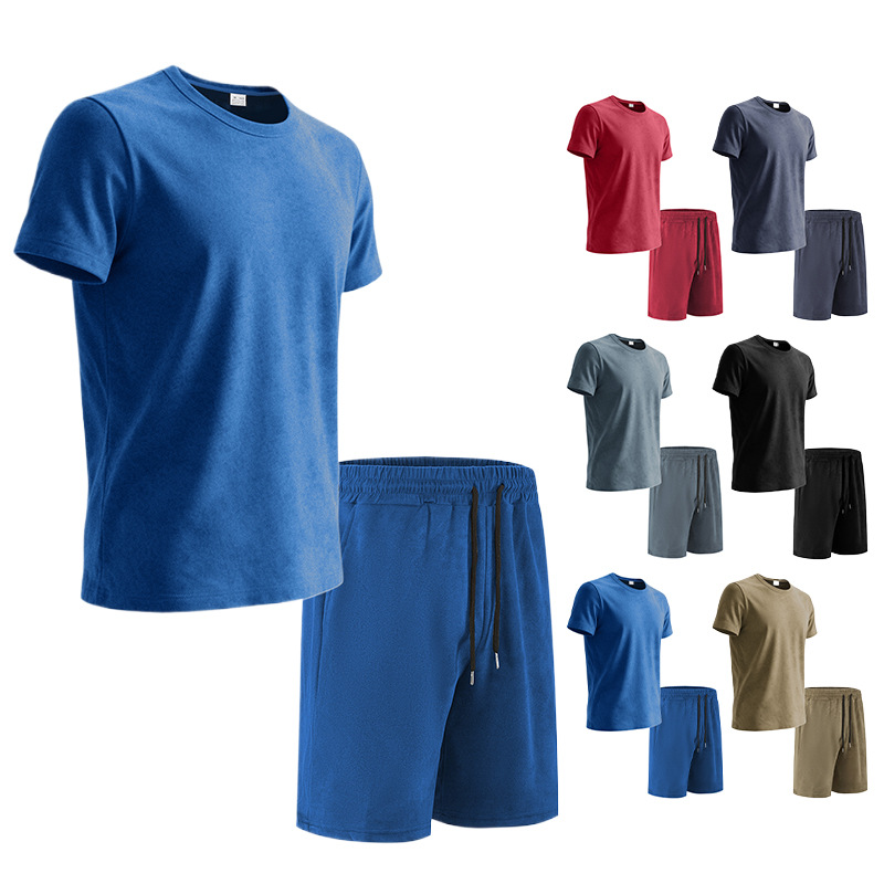 Herren Sport Set T-shirt Und Shorts In Einfarbigem Design_voghion.com