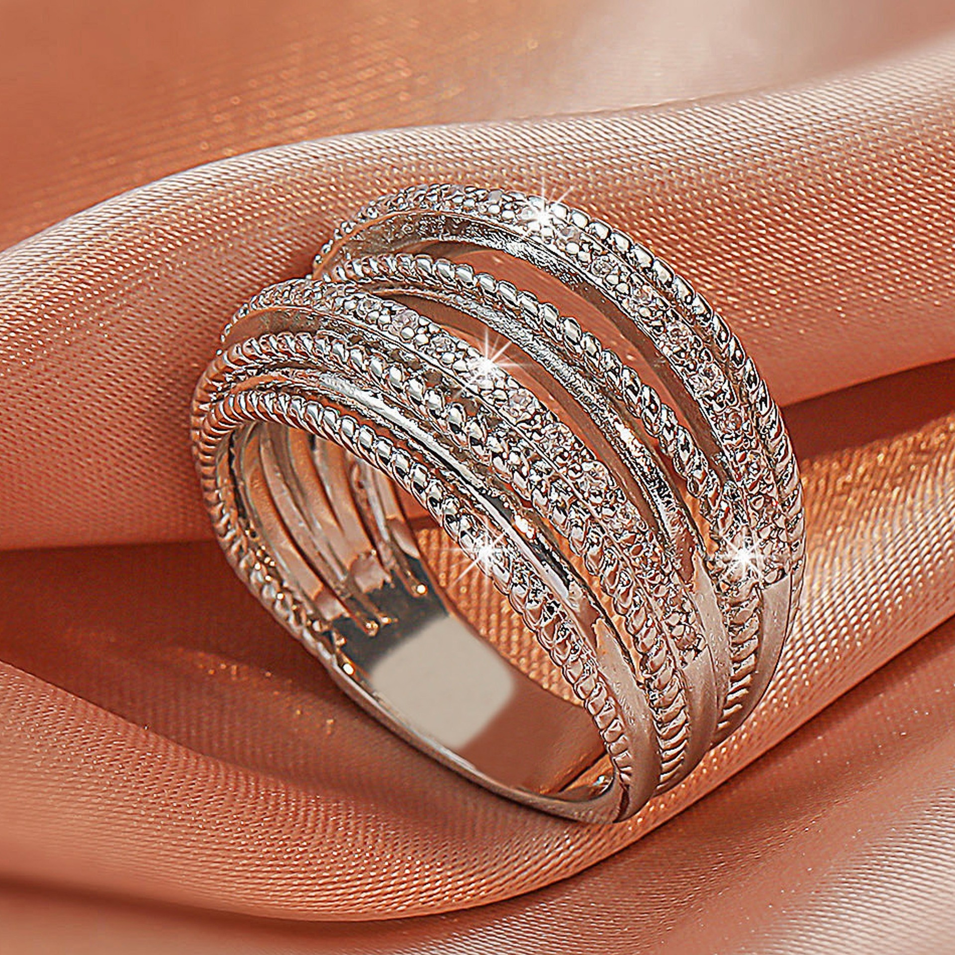 Anello Shining Cross Anello da donna per matrimonio e fidanzamento_voghion.com