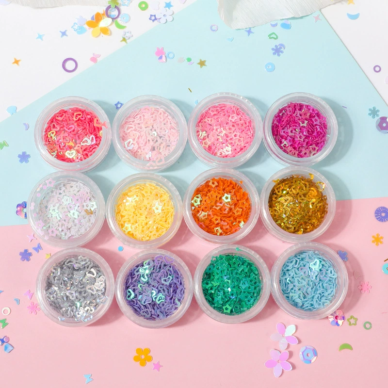 Nail sequins for contouring, nail decoration, 12 colors, gradient
