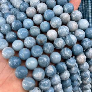 �{��ʯ 12MM����A��º��yʯ ��ʹ�{ɢ���� Blue Sky Stone Bead