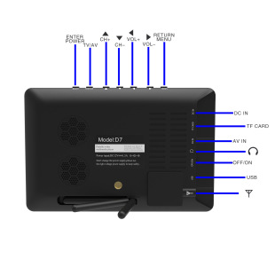 Portable Digital TV HD player monitor DVBT2 ATSC ISDB