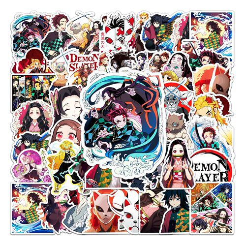50 pieces of Kimetsu no Yaiba graffiti personalized cross-border Japanese comic peripheral Gouka hand account DIY skateboard luggage stickers anti-