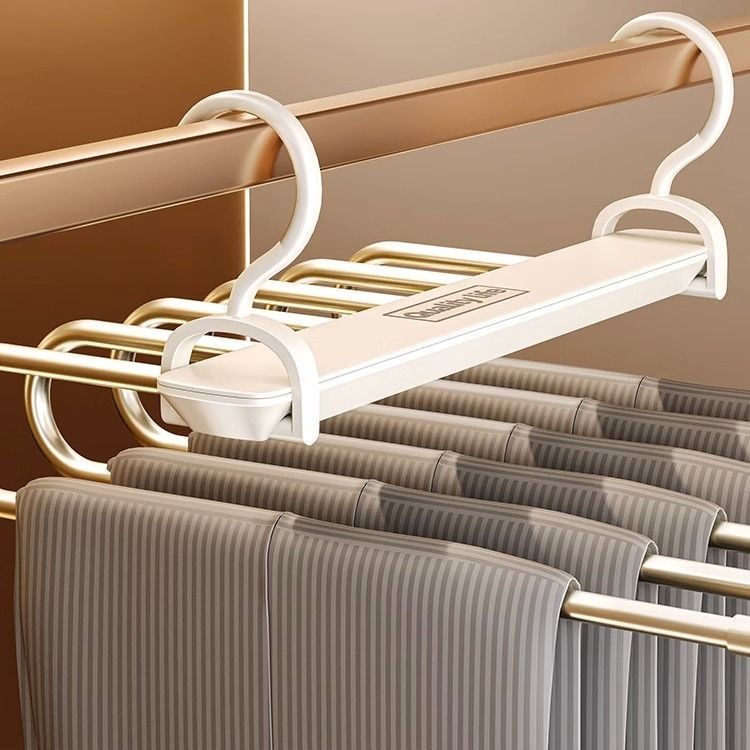 Pantalones plegables multifuncionales multicapa percha de pantalones para el hogar sin marcas percha de pantalones para el armario de almacenamiento y acabado