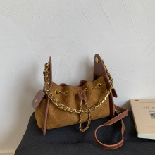 韩版简约链条手提饺子包包女2025秋季新款个性潮流洋气单肩斜挎包