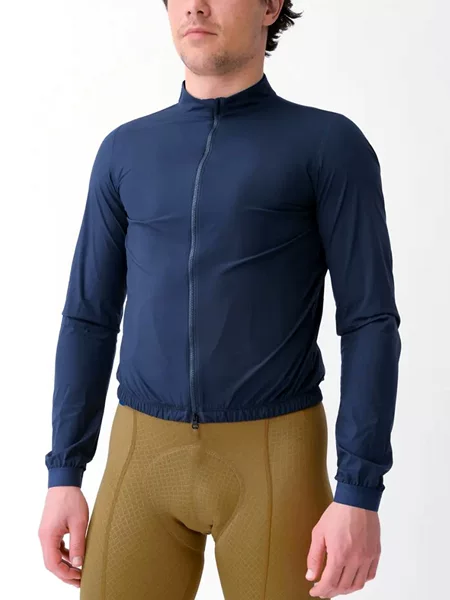 Men's Riding Windbreaker Long-sleeved Riding Windbreaker Jacket Lightweight Waterproof Double Zipper 3 Pockets 1 Zipper
