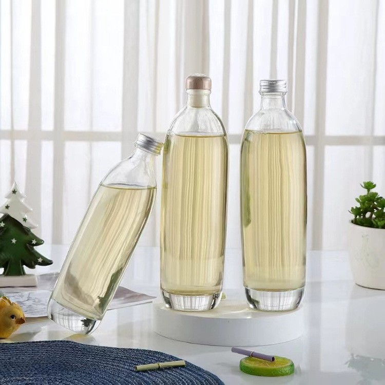 新款透明玻璃瓶500ml且听风吟饮料瓶自酿果酒分装瓶密封空酒瓶