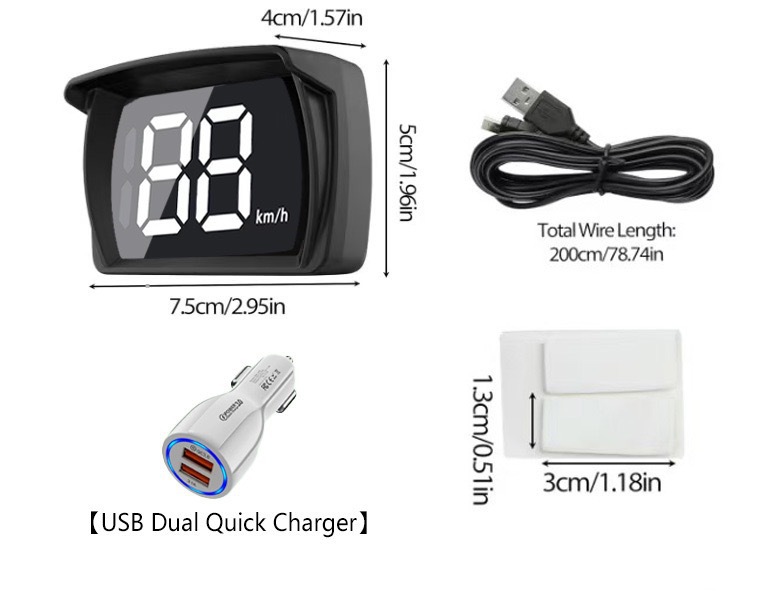 Cross-Border Universal Car Hud Head-Up Display Beidou Satellite Speedometer Kmh/Mph Speed Display Speed Measuring Device