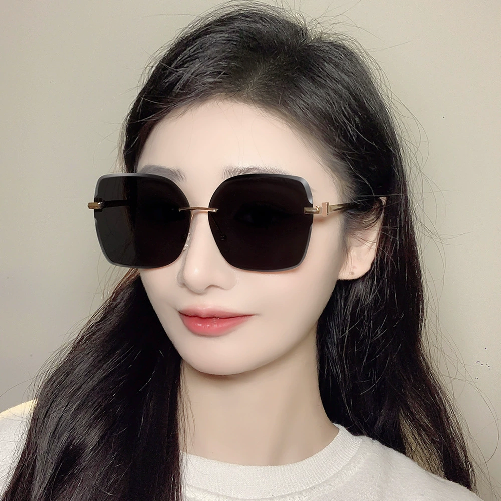 Sunglasses, metal trend glasses, Korean style, gradient