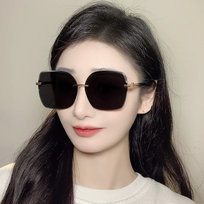 Sunglasses, metal trend glasses, Korean style, gradient