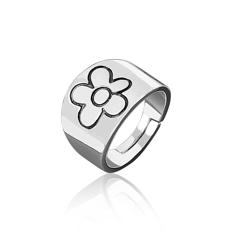 Personality Simple Glossy Daisy Flower Ring Small Fresh Ringpicture6