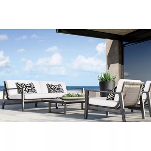 Nordic Outdoor Rattan Leisure Furniture Terrace Living Room Outdoor Courtyard Balcony Sofa Combination Aluminum Alloy Sofa