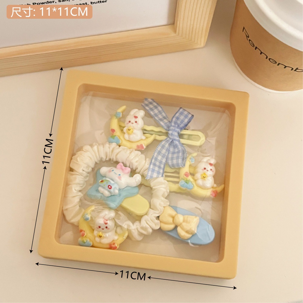 Nueva serie de adorables joyas para el cabello combinación de chicas dulces cabello fruncado clip de cabello elástico anillo de cabello al por mayor