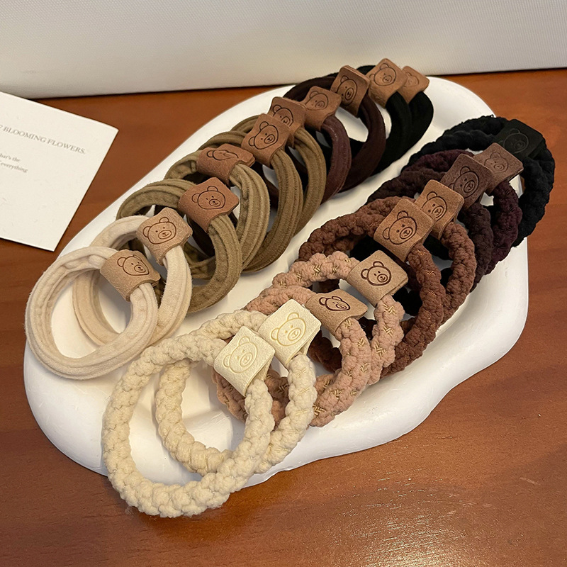 Cuerda para el cabello que no deja marcas de alta elasticidad, cuerda para la cabeza de mujer, lazo para el cabello de oso simple y lindo, accesorios para el cabello de cola de caballo alta, sombreros nuevos 2025