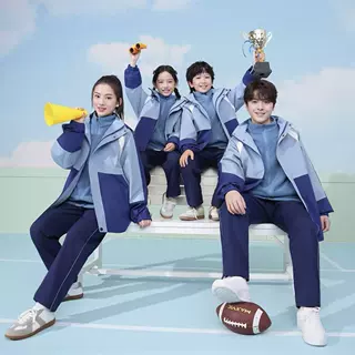 江西省赣州市秋冬季中小学生冲锋衣校服三件套可拆卸防风外套班服