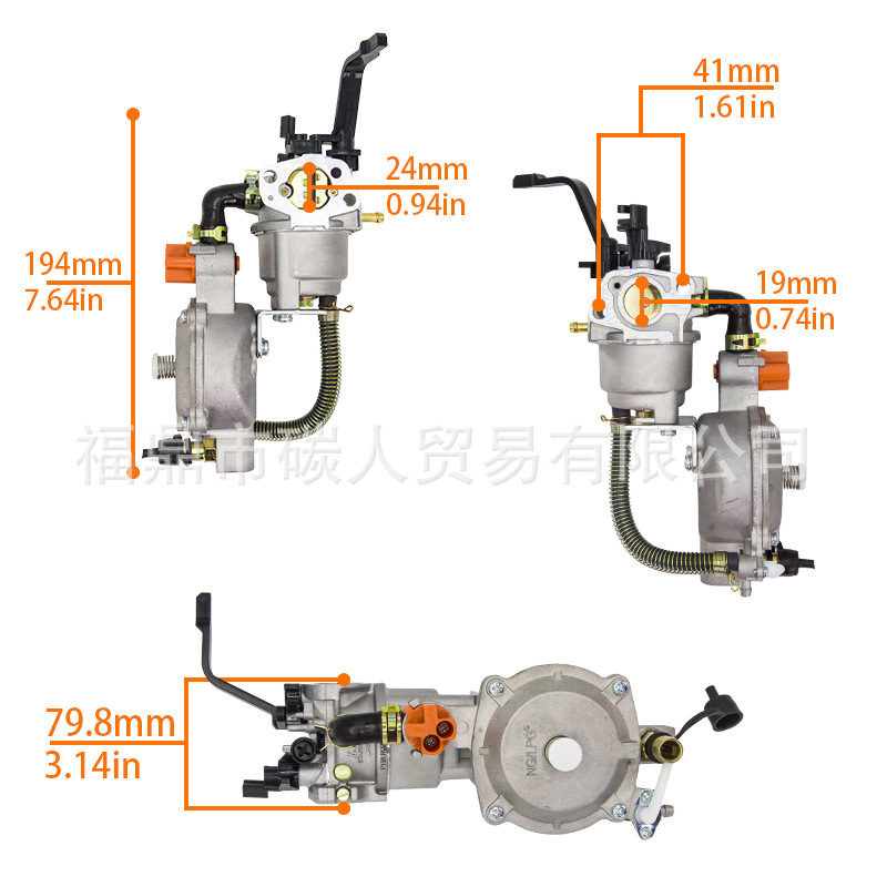LPG dual-fuel gasoline engine generator set carburetor GX160 GX200 168F 170F 3-5KW