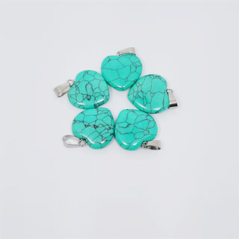 Cruz-frontera piedra natural amor colgante 20mm cristal Ágata en forma de corazón colgante melocotón corazón COLLAR COLGANTE accesorios de la joyería