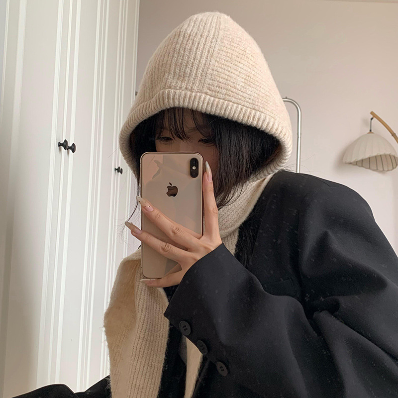 Sombrero bufandas en una mujer otoño invierno nuevo estilo coreano bufandas encapuchadas de punto bufandas de sombrero al por mayor