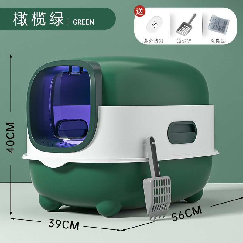 Desinfección de arena para gatos antiolor totalmente cerrado inodoro para gatos de tamaño extra grande arena para gatos de tamaño extra grande anti-spillado artículos para gatos