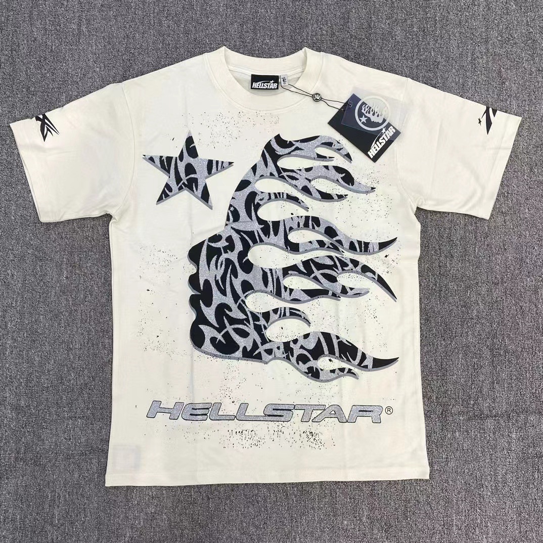 Hellstar T-shirt Flame Portrait Star Cream