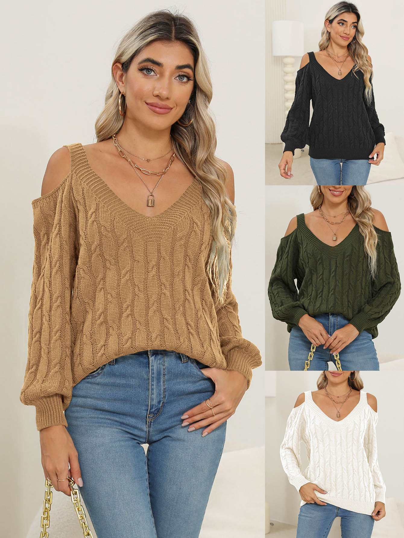 knitted demi-season sexy sweater