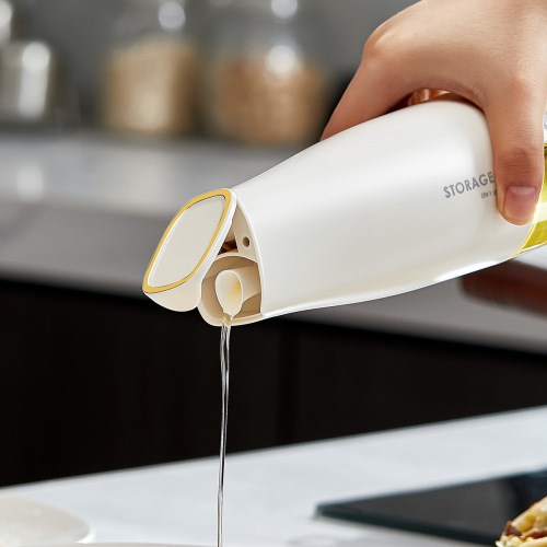 Oil pot automatically opens and closes without hanging oil kitchen glass oil tank oil control bottle large capacity soy sauce vinegar pot seasoning bottle household