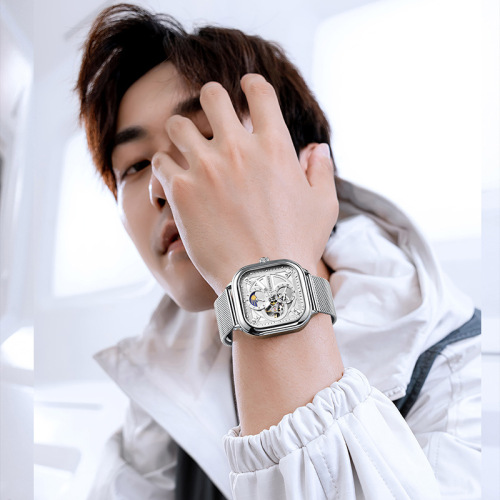 Mark Huafei watch trendy fashion square spring sports waterproof luminous wholesale fully automatic mechanical watch for men