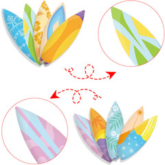 跨境summer夏威夷沙灘貼紙夏日衝浪板主題60pcs裝飾教室板報貼紙