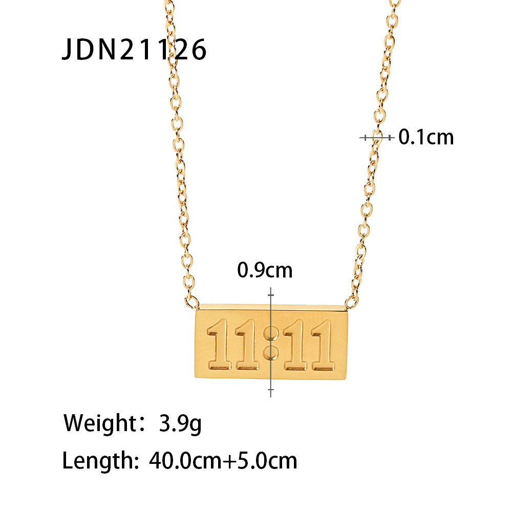 De Gros Mode Numéro Acier Inoxydable Plaqué Or Plaqué Or Anneaux Collier display picture 3