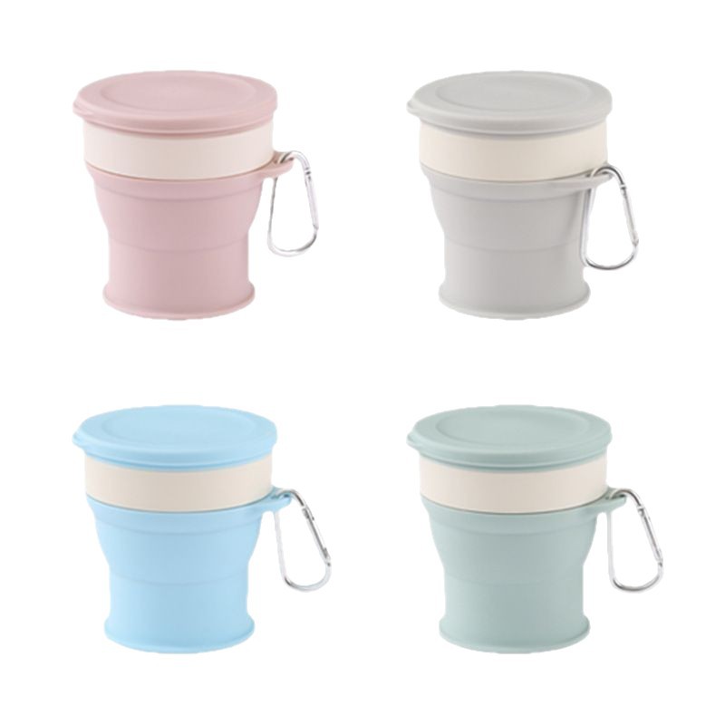 Taza de agua plegable viaje portátil taza de café portátil taza de compresión de campamento al aire libre taza de silicona retráctil