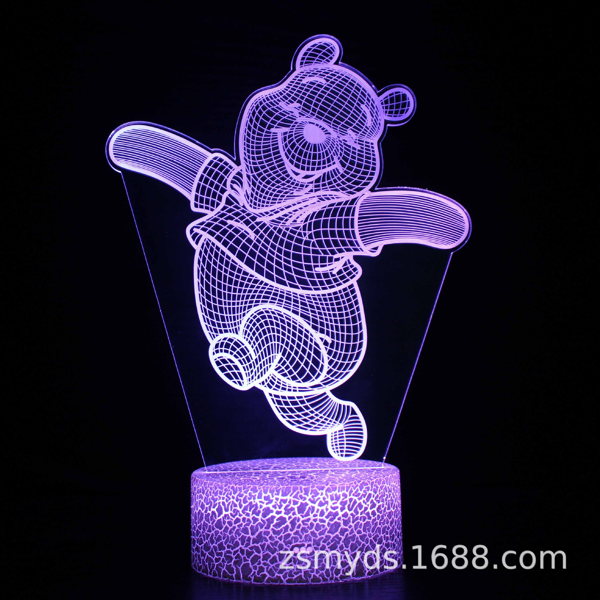 Lámpara 3D de la Serie Oso Amoroso de Dibujos Animados, Lámpara Nocturna Creativa LED, Lámpara Visual, Regalo de San Valentín, Lámpara de Mesa con Proyección