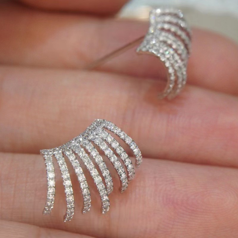 Ear Studs Classification 1 Pair Quantity 1 Pair Simple Style Classic Style Solid Color Inlay Copper Zircon Ear Studs