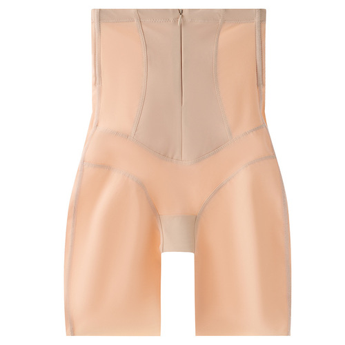 Summer ice silk invisible zipper tummy control pants high waist butt lifting body shaping pants waist shaping pants seamless tummy control safety pants