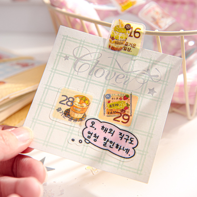 Papel Sr. pegatinas de hoja plana día libre dibujos animados lindo material de cuentas de mano de película de corte de forma especial pegatinas de etiqueta de fecha