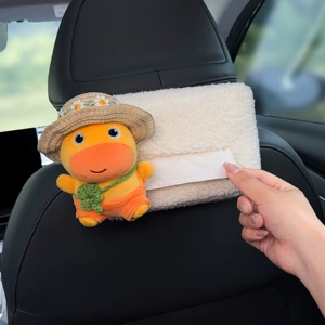 2026 Car-mounted tissue box, hanging tissue bag for car, Lulu car headrest tissue box, front and rear row decoration for goddesses