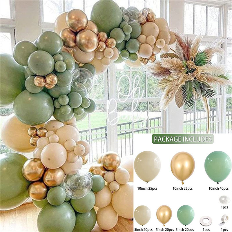 Amazon cumpleaños globo decoración suministros de diseño de boda fiesta de inauguración set de globo cadena de globo verde