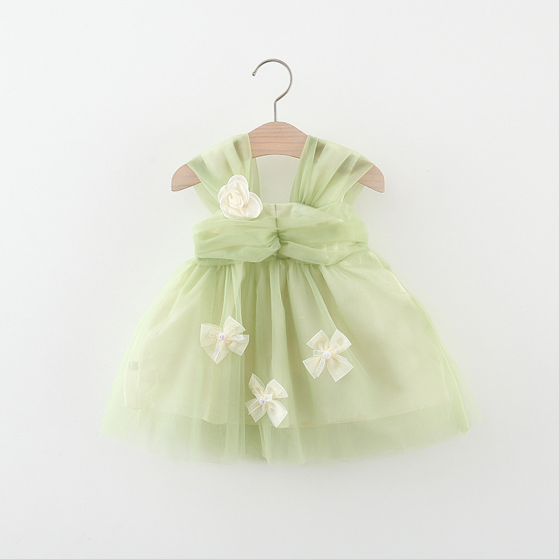 Princess Solid Color Cotton Girls Dresses display picture 1