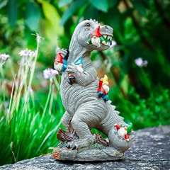 クロスボーダー恐竜小人像室内室外装飾樹脂工芸品置物花園庭園屋外彫刻