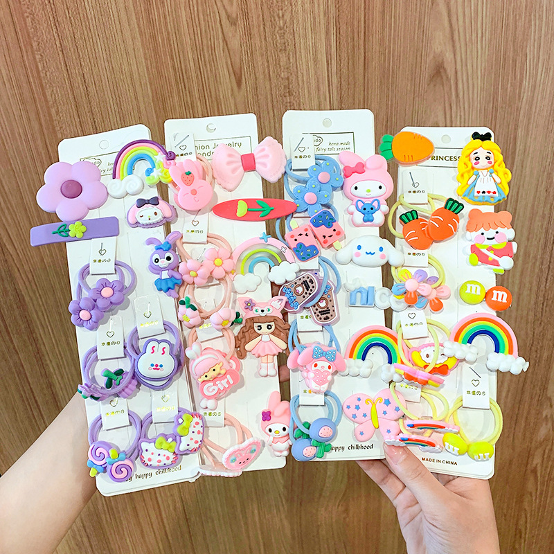 子供のヘアアクセサリーヘアピン虹ゴムバンドかわいい漫画動物ヘアローププリンセスガールズヘアピンヘアピン卸売|undefined