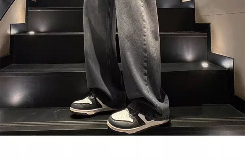 Herr jeans rak passform retro stil vida lediga byxor casual_voghion.com