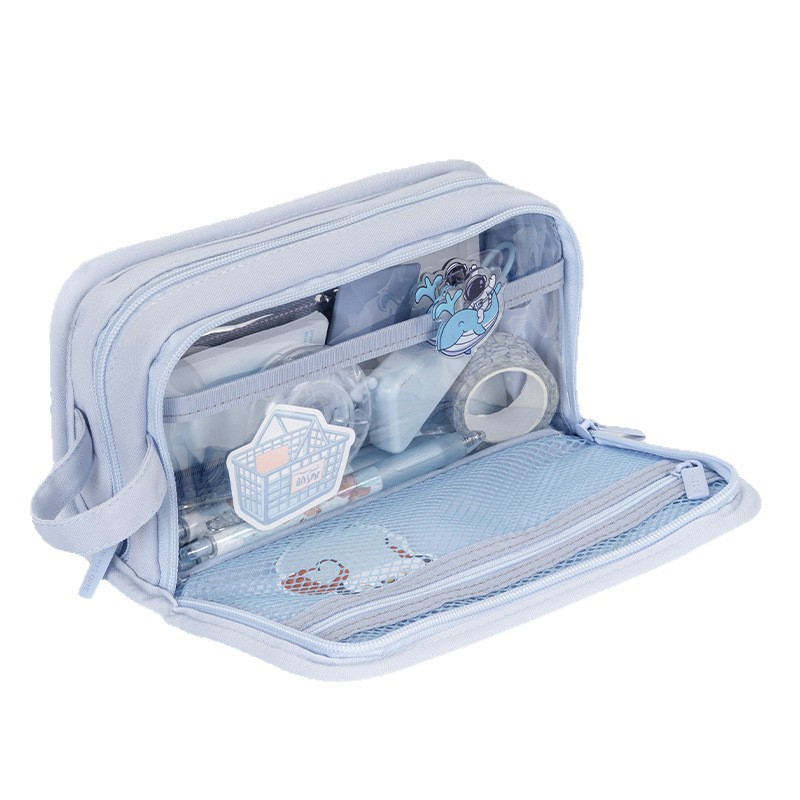 2025 nuevo color caramelo multicapa bolsas de dolor bolsas de lápiz de gran capacidad simple caja de papelería portátil fresca caja de lápiz de estudiantes