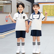 小学生校服套装英伦风儿童班服夏装短袖T恤幼儿园教师园服学院风