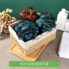 廠家直供日式套色沐浴花球超柔軟不散搓澡花球大號男士沐浴球批發