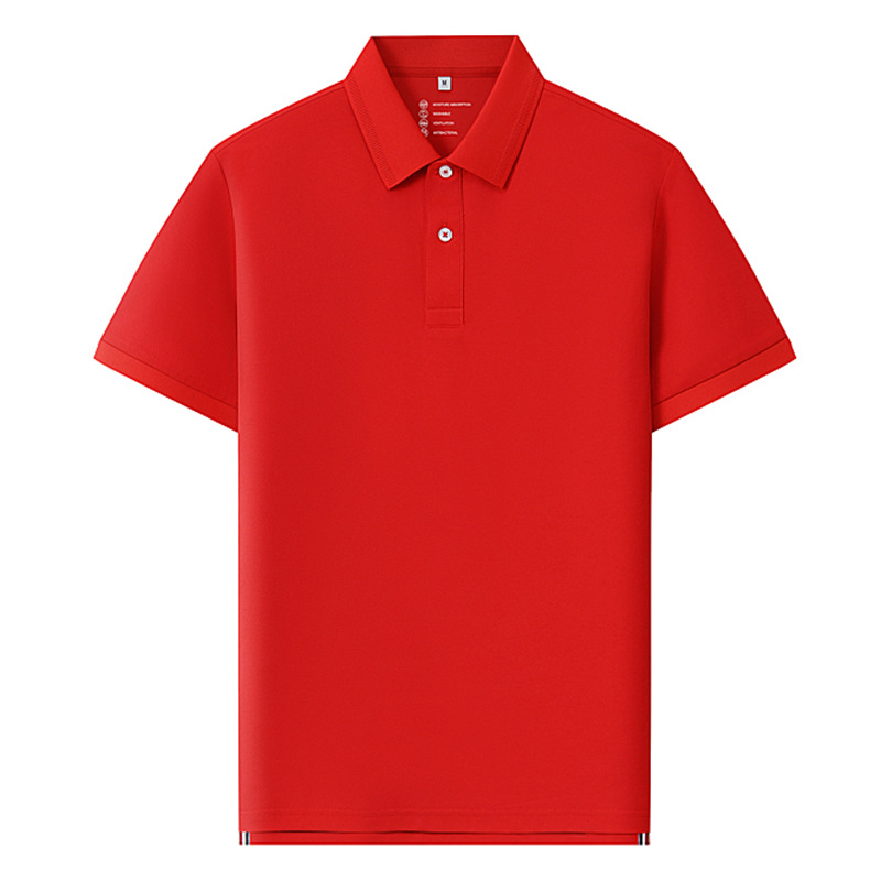 50D Cool Sona Color sólido Polo de hombre Ropa de trabajo corporativa de verano para mujer Manga corta con cuentas antiarrugas personalizada