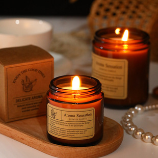 Aromatherapy candle creative hand gift glass handmade soy wax essential oil romantic smoke-free fragrance candle ornaments