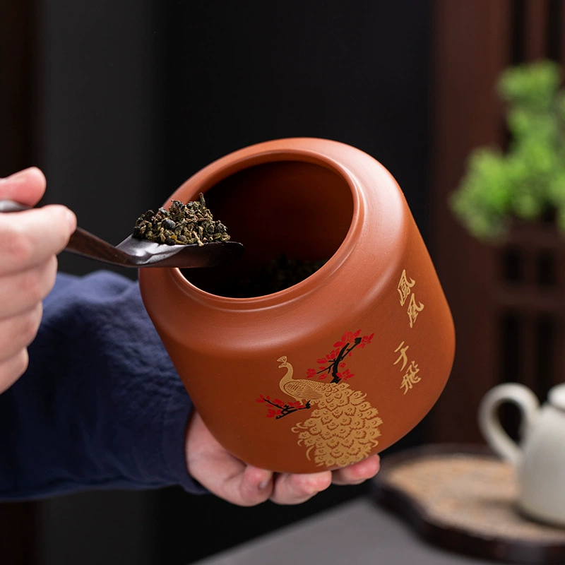 Большой красный (черный) чай, керамическая ёмкость для хранения дома