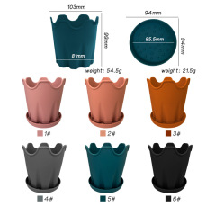 Simple Silicone Planter Creative Desktop Round with Tray Office Decor Orchid Garden Art Succulent Pot Wholesale