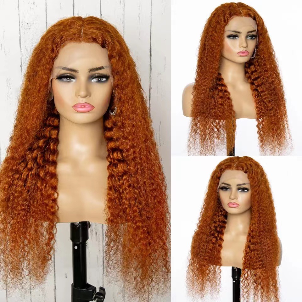 Peruca lace front cabelo humano laranja estilo completo_voghion.com