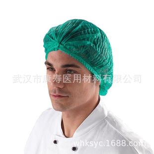 Factory wholesale disposable non-woven Bar Cap factory dust-free food hat blue and white head cover single and double rib
