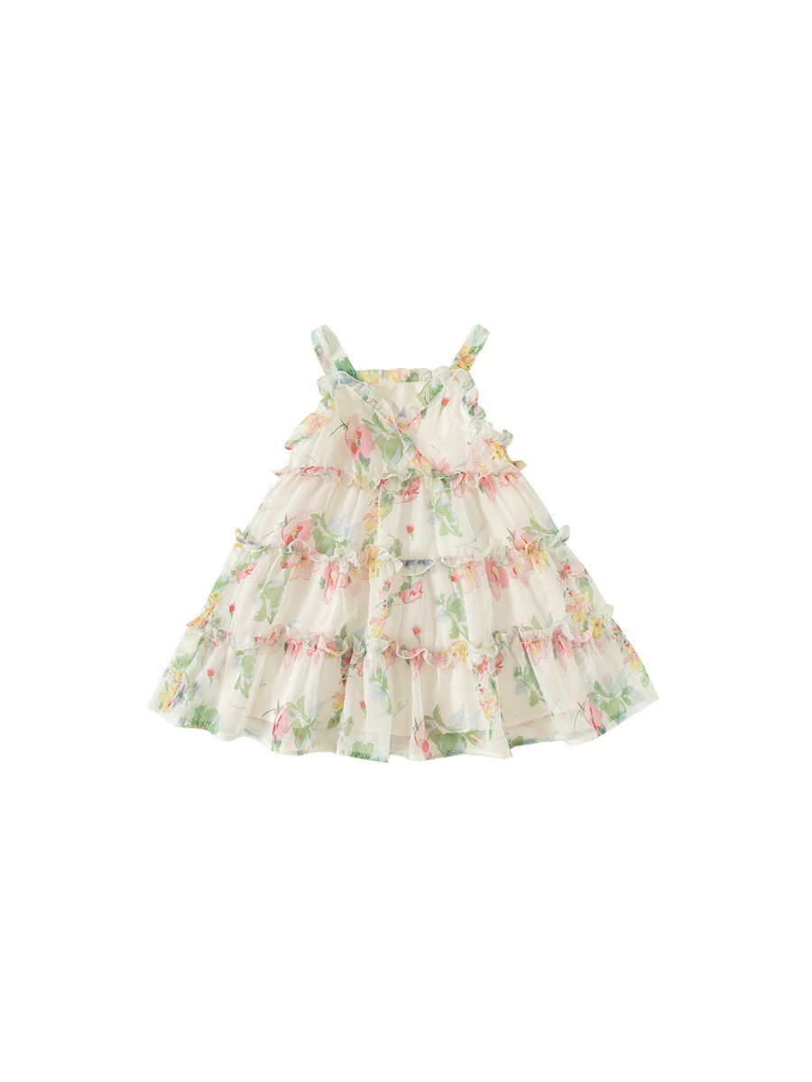 Yubao ropa infantil vestido de flores para niños dulce vestido de verano vestido de princesa de cabina vestido de bebé